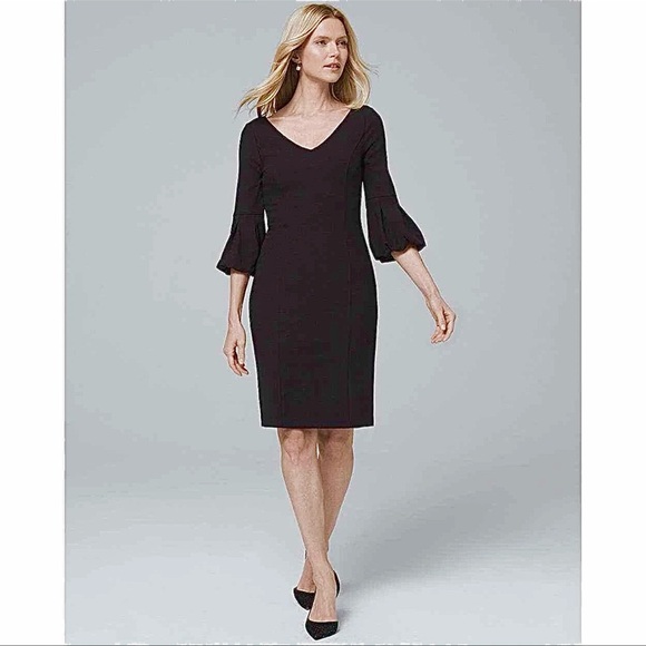 WHITE HOUSE BLACK MARKET Lantern Sleeve Dress - Picture 1 of 12